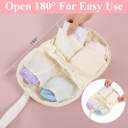 Travel Underwear Organizer Bag,Portable Lingerie Travel Bags Multi-Compartment Storage Underwear Bag For Traveling Lingerie Storage,Ideal For Suitcases and Carry-Ons