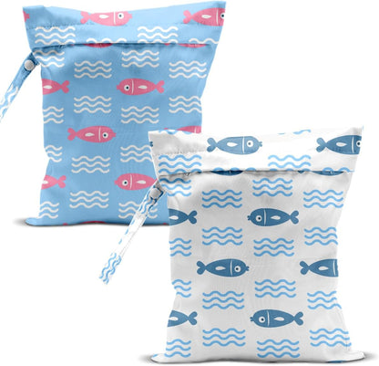 Swimsuit Bag Wet Bags for Travel Reusable Waterproof Dry Bags Diaper Bag Blue Starfish Wet Bag for Swimsuit Towels Beach Gym 10.2×12.6 Inches