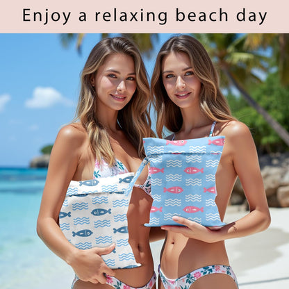 Swimsuit Bag Wet Bags for Travel Reusable Waterproof Dry Bags Diaper Bag Blue Starfish Wet Bag for Swimsuit Towels Beach Gym 10.2×12.6 Inches