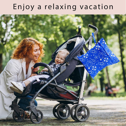 Swimsuit Bag Wet Bags for Travel Reusable Waterproof Dry Bags Diaper Bag Blue Starfish Wet Bag for Swimsuit Towels Beach Gym 10.2×12.6 Inches