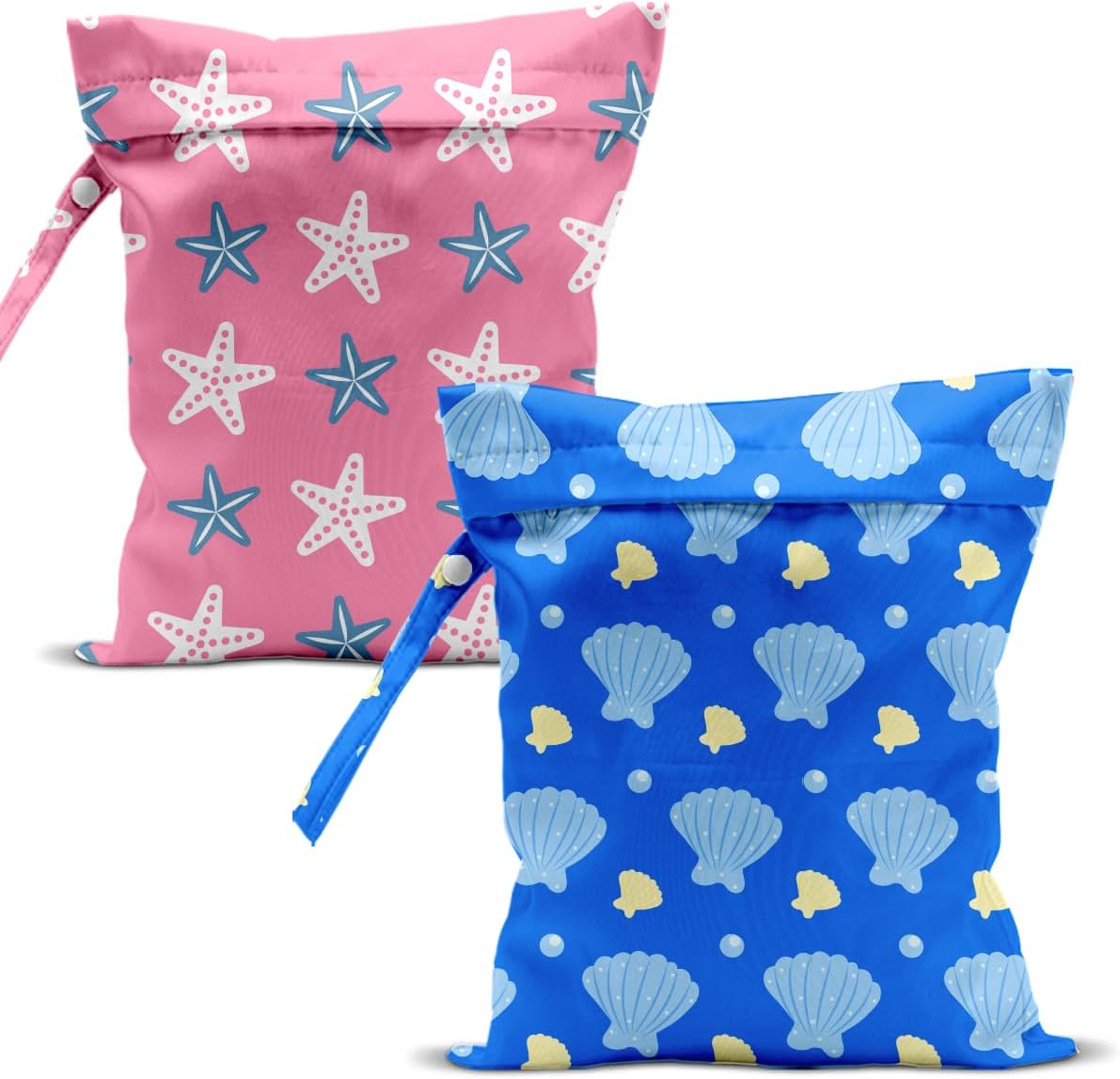 Swimsuit Bag Wet Bags for Travel Reusable Waterproof Dry Bags Diaper Bag Blue Starfish Wet Bag for Swimsuit Towels Beach Gym 10.2×12.6 Inches