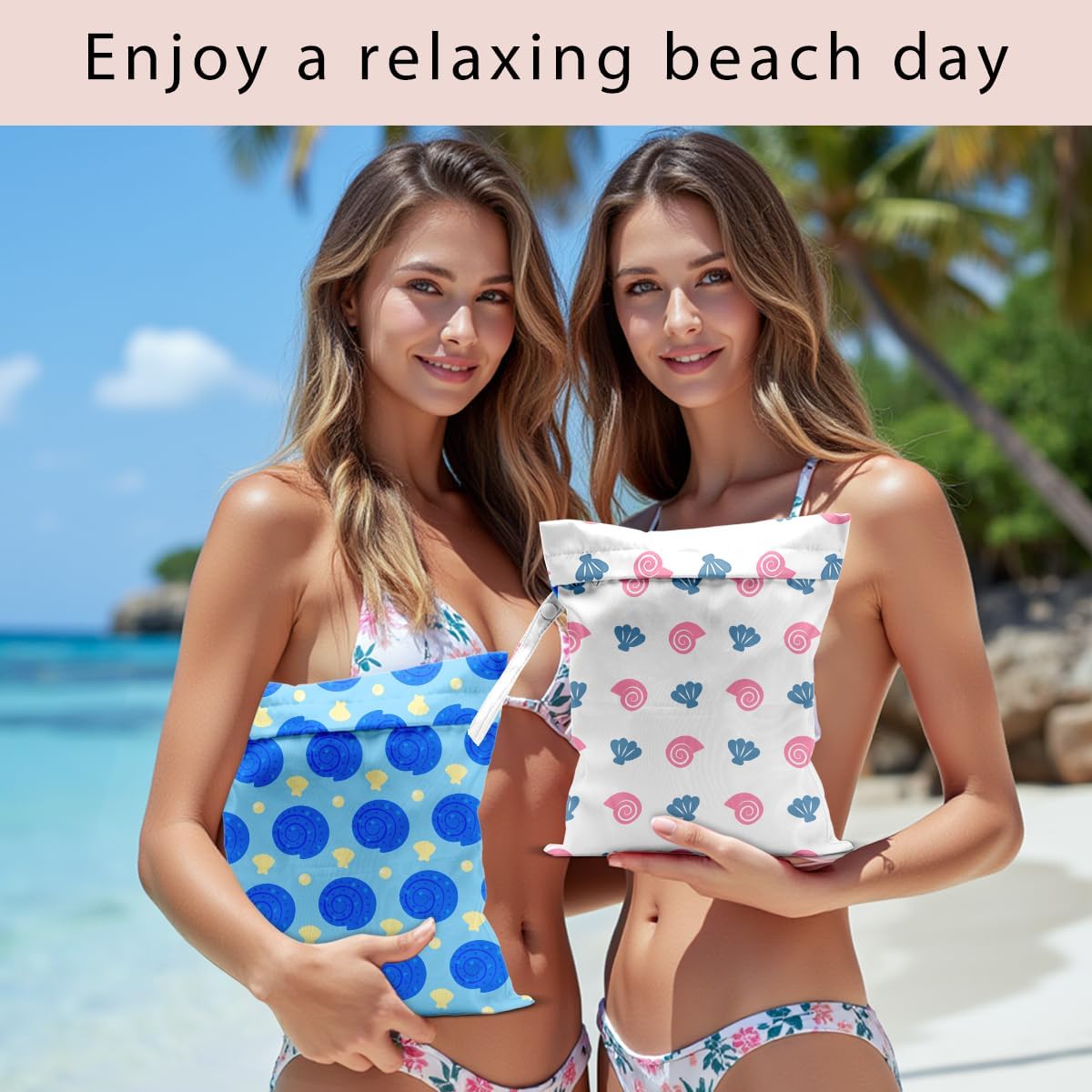 Swimsuit Bag Wet Bags for Travel Reusable Waterproof Dry Bags Diaper Bag Blue Starfish Wet Bag for Swimsuit Towels Beach Gym 10.2×12.6 Inches