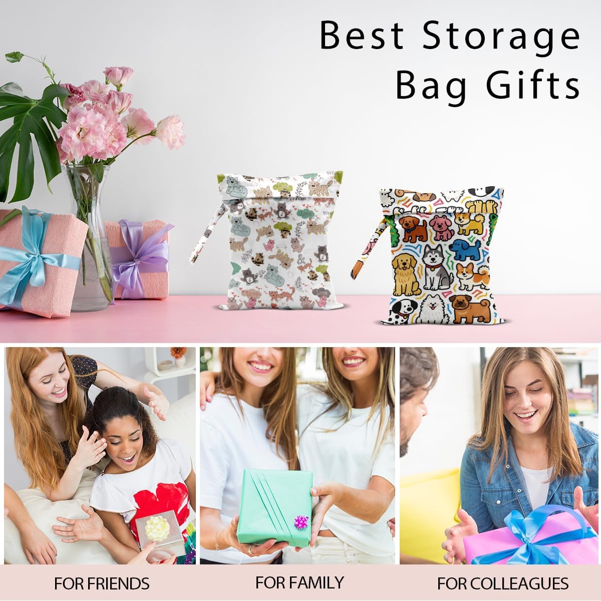 Swimsuit Bag Wet Bags for Travel Reusable Waterproof Dry Bags Diaper Bag Blue Starfish Wet Bag for Swimsuit Towels Beach Gym 10.2×12.6 Inches