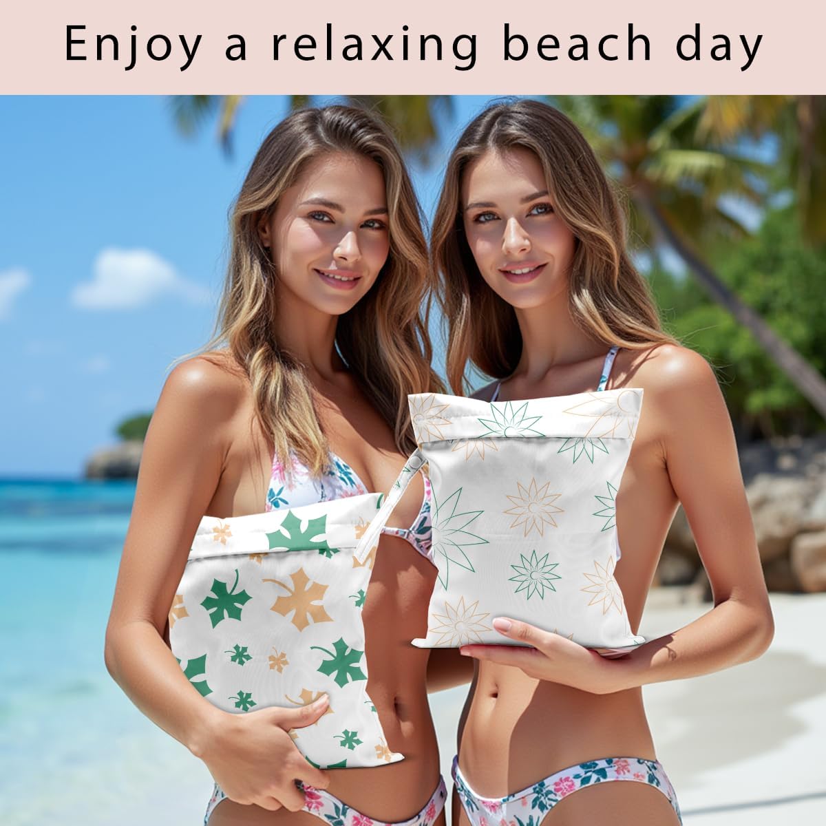 Swimsuit Bag Wet Bags for Travel Reusable Waterproof Dry Bags Diaper Bag Blue Starfish Wet Bag for Swimsuit Towels Beach Gym 10.2×12.6 Inches
