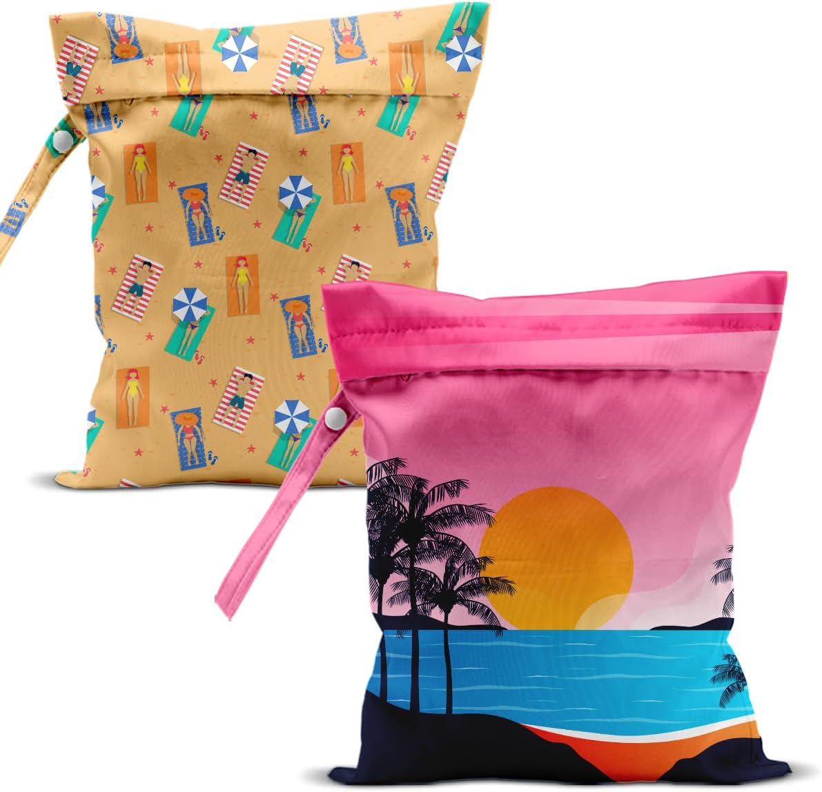 Swimsuit Bag Wet Bags for Travel Reusable Waterproof Dry Bags Diaper Bag Blue Starfish Wet Bag for Swimsuit Towels Beach Gym 10.2×12.6 Inches