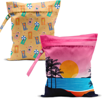 Swimsuit Bag Wet Bags for Travel Reusable Waterproof Dry Bags Diaper Bag Blue Starfish Wet Bag for Swimsuit Towels Beach Gym 10.2×12.6 Inches