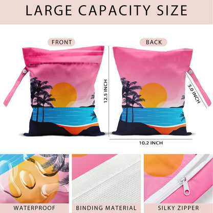 Swimsuit Bag Wet Bags for Travel Reusable Waterproof Dry Bags Diaper Bag Blue Starfish Wet Bag for Swimsuit Towels Beach Gym 10.2×12.6 Inches