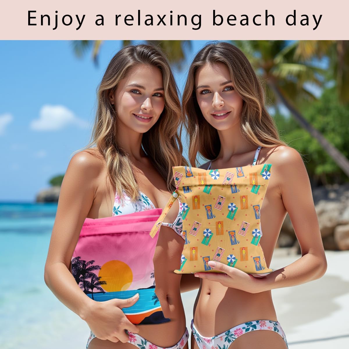 Swimsuit Bag Wet Bags for Travel Reusable Waterproof Dry Bags Diaper Bag Blue Starfish Wet Bag for Swimsuit Towels Beach Gym 10.2×12.6 Inches