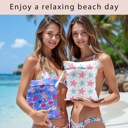 Swimsuit Bag Wet Bags for Travel Reusable Waterproof Dry Bags Diaper Bag Blue Starfish Wet Bag for Swimsuit Towels Beach Gym 10.2×12.6 Inches