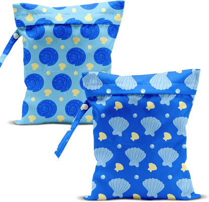 Swimsuit Bag Wet Bags for Travel Reusable Waterproof Dry Bags Diaper Bag Blue Starfish Wet Bag for Swimsuit Towels Beach Gym 10.2×12.6 Inches