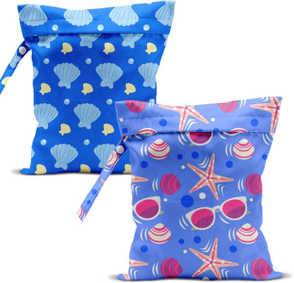 Swimsuit Bag Wet Bags for Travel Reusable Waterproof Dry Bags Diaper Bag Blue Starfish Wet Bag for Swimsuit Towels Beach Gym 10.2×12.6 Inches