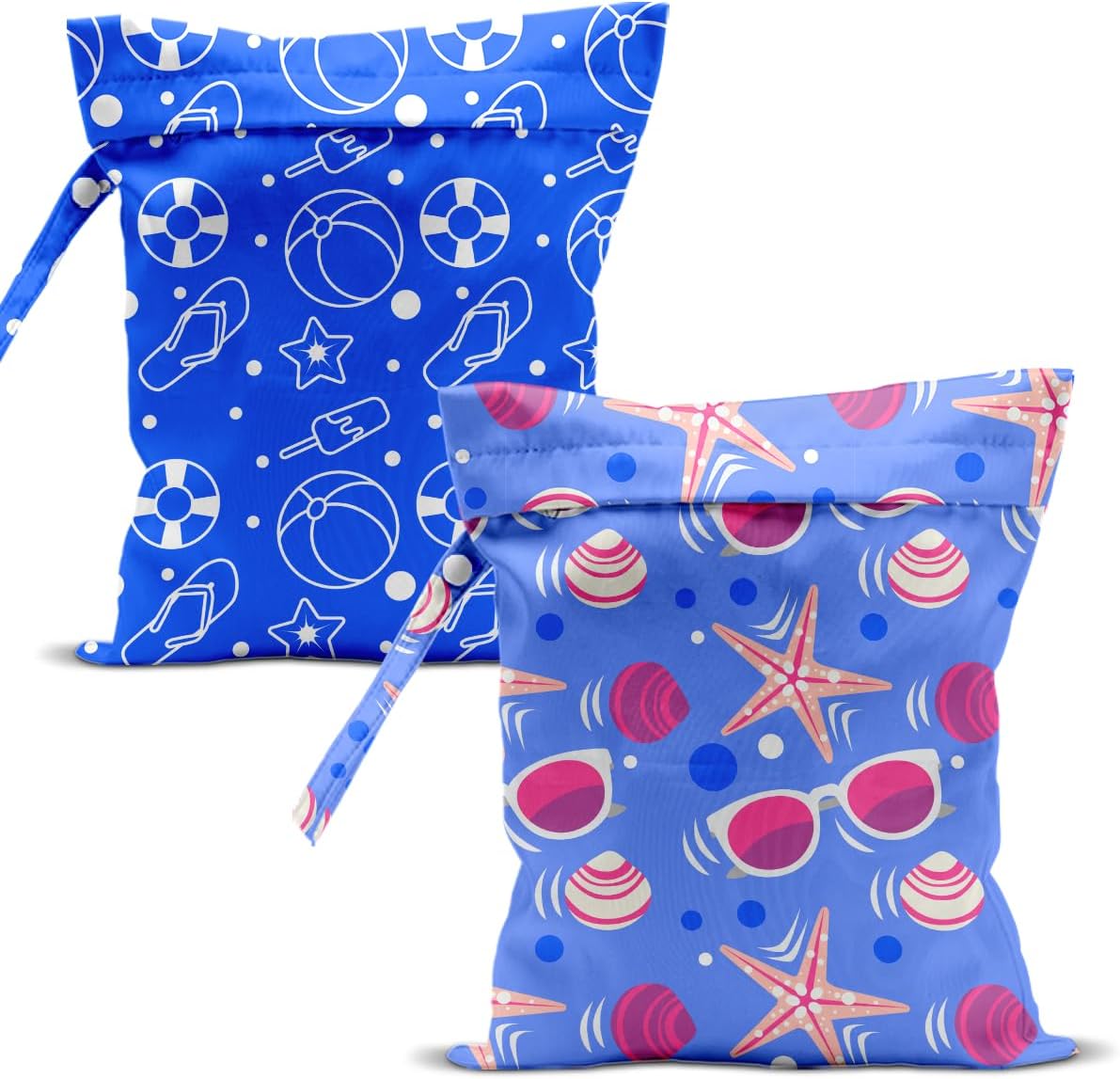 Swimsuit Bag Wet Bags for Travel Reusable Waterproof Dry Bags Diaper Bag Blue Starfish Wet Bag for Swimsuit Towels Beach Gym 10.2×12.6 Inches
