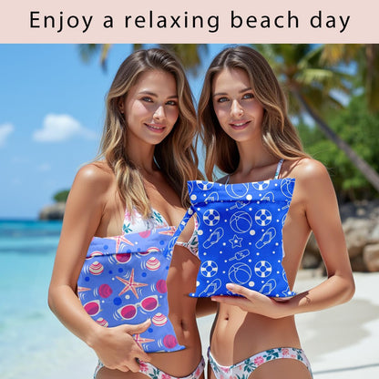 Swimsuit Bag Wet Bags for Travel Reusable Waterproof Dry Bags Diaper Bag Blue Starfish Wet Bag for Swimsuit Towels Beach Gym 10.2×12.6 Inches