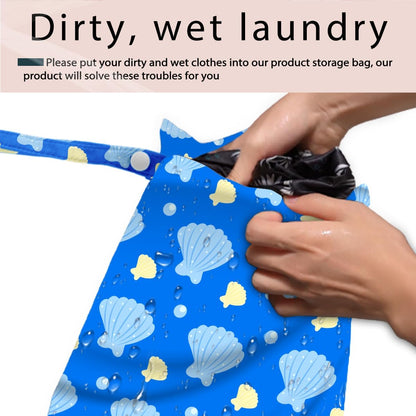 Swimsuit Bag Wet Bags for Travel Reusable Waterproof Dry Bags Diaper Bag Blue Starfish Wet Bag for Swimsuit Towels Beach Gym 10.2×12.6 Inches
