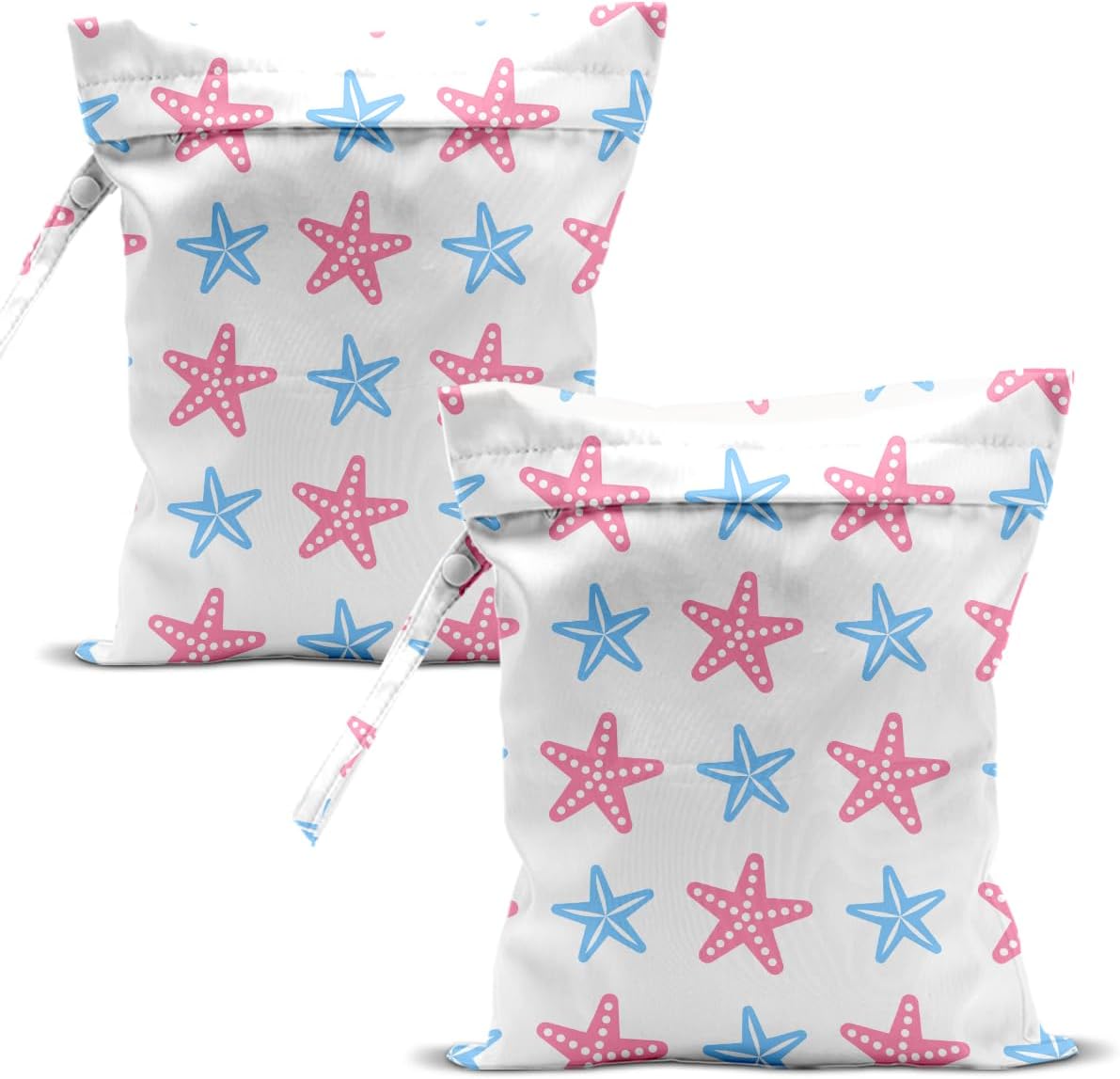 Swimsuit Bag Wet Bags for Travel Reusable Waterproof Dry Bags Diaper Bag Blue Starfish Wet Bag for Swimsuit Towels Beach Gym 10.2×12.6 Inches