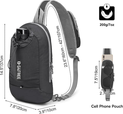 Sling Bag RFID Blocking Lightweight Crossbody Backpack Chest Shoulder Bag for Travel Sports Running Hiking