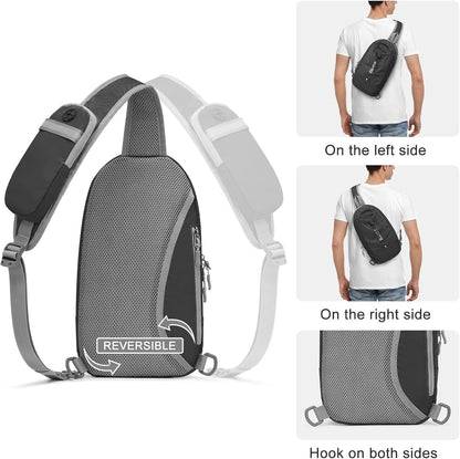 Sling Bag RFID Blocking Lightweight Crossbody Backpack Chest Shoulder Bag for Travel Sports Running Hiking