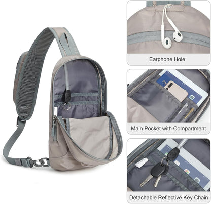 Sling Bag RFID Blocking Lightweight Crossbody Backpack Chest Shoulder Bag for Travel Sports Running Hiking