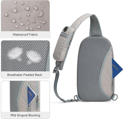 Sling Bag RFID Blocking Lightweight Crossbody Backpack Chest Shoulder Bag for Travel Sports Running Hiking