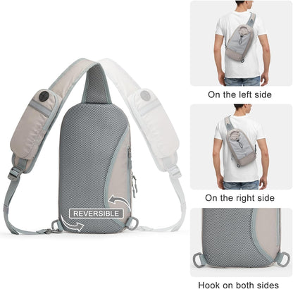 Sling Bag RFID Blocking Lightweight Crossbody Backpack Chest Shoulder Bag for Travel Sports Running Hiking