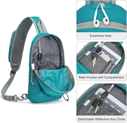 Sling Bag RFID Blocking Lightweight Crossbody Backpack Chest Shoulder Bag for Travel Sports Running Hiking