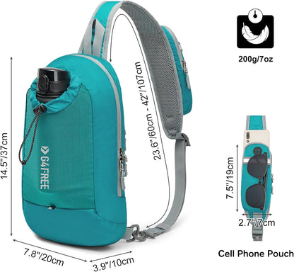 Sling Bag RFID Blocking Lightweight Crossbody Backpack Chest Shoulder Bag for Travel Sports Running Hiking
