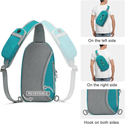 Sling Bag RFID Blocking Lightweight Crossbody Backpack Chest Shoulder Bag for Travel Sports Running Hiking