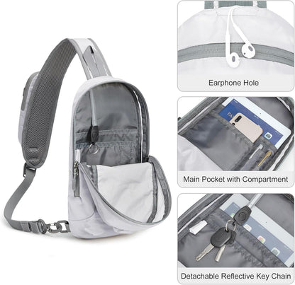 Sling Bag RFID Blocking Lightweight Crossbody Backpack Chest Shoulder Bag for Travel Sports Running Hiking