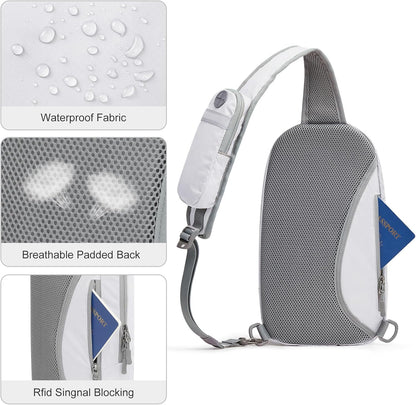Sling Bag RFID Blocking Lightweight Crossbody Backpack Chest Shoulder Bag for Travel Sports Running Hiking