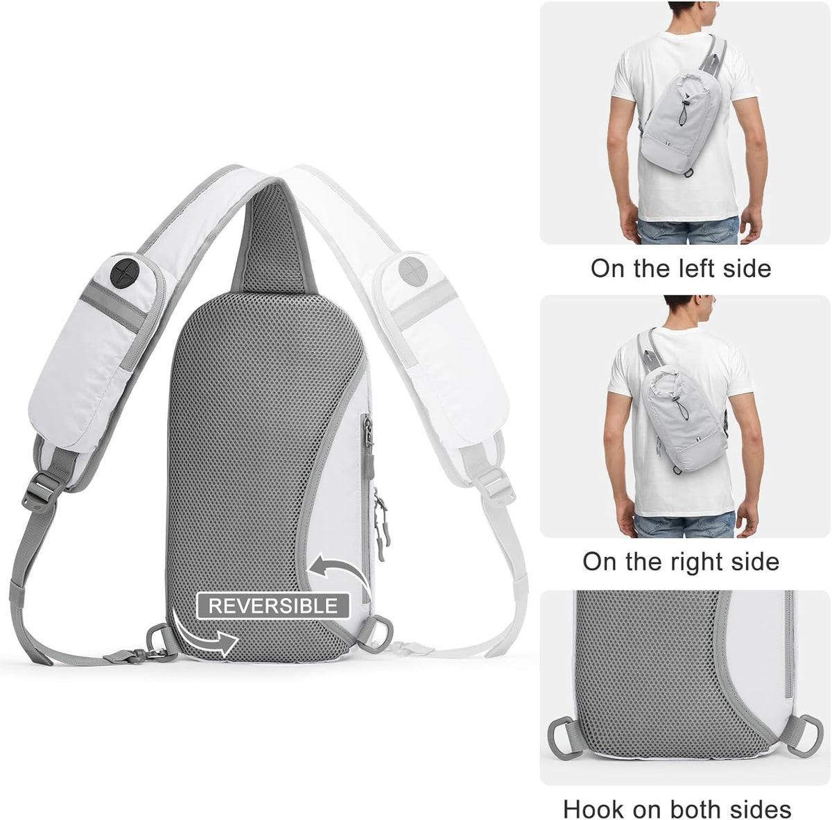Sling Bag RFID Blocking Lightweight Crossbody Backpack Chest Shoulder Bag for Travel Sports Running Hiking