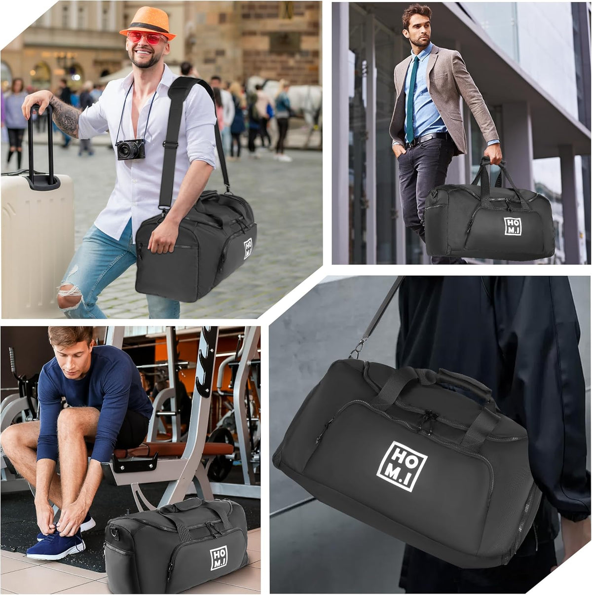 Garment Bag for Travel - Wrinkle-Resistant Carry On Suit Bag with Shoe Compartment & Shoulder Strap, Convertible 2-in-1 Waterproof Duffel Bags for Business Trips/Weekend Getaway, Black