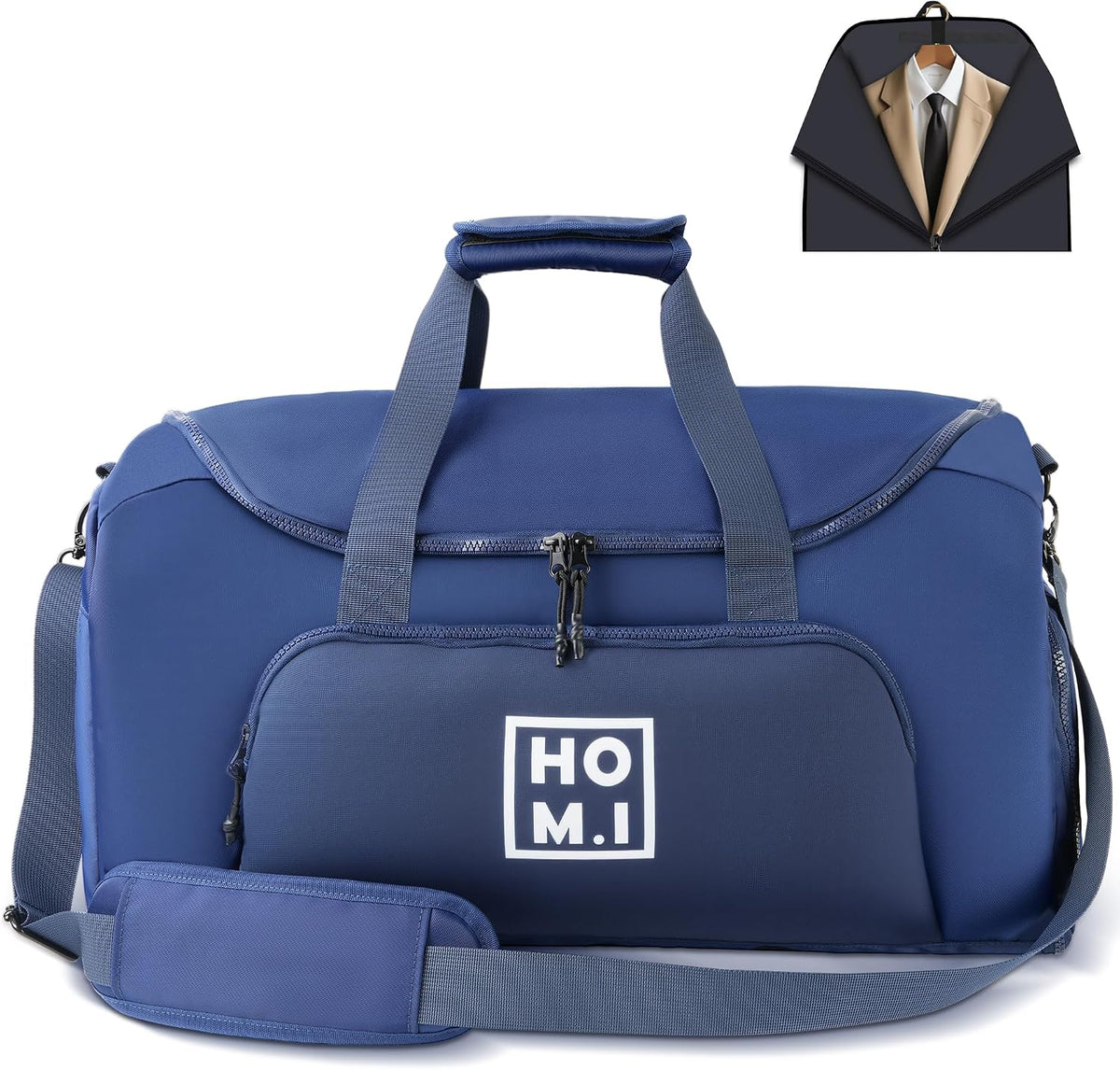 Garment Bag for Travel - Wrinkle-Resistant Carry On Suit Bag with Shoe Compartment & Shoulder Strap, Convertible 2-in-1 Waterproof Duffel Bags for Business Trips/Weekend Getaway, Black