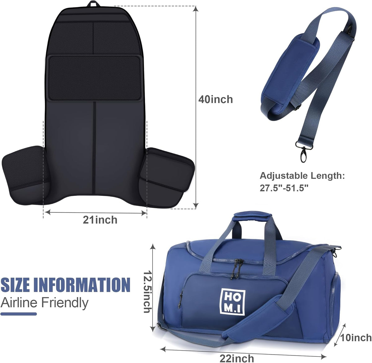 Garment Bag for Travel - Wrinkle-Resistant Carry On Suit Bag with Shoe Compartment & Shoulder Strap, Convertible 2-in-1 Waterproof Duffel Bags for Business Trips/Weekend Getaway, Black