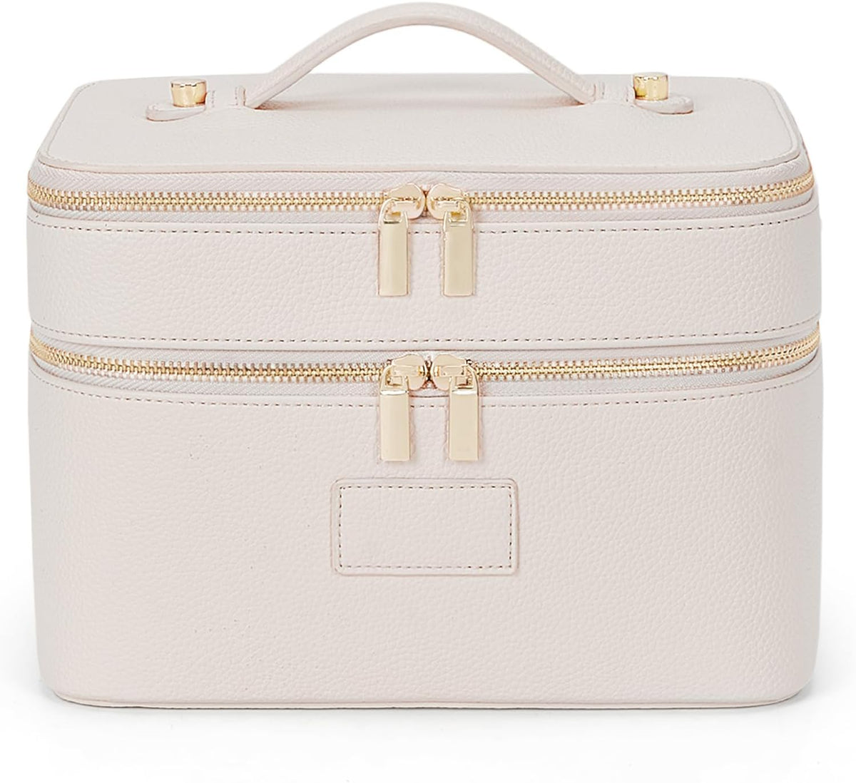 Large Makeup Bag Duo Vanity Case for Women Leather Makeup Case Travel Toiletry Bag Portable Double Layer Cosmetic Bag