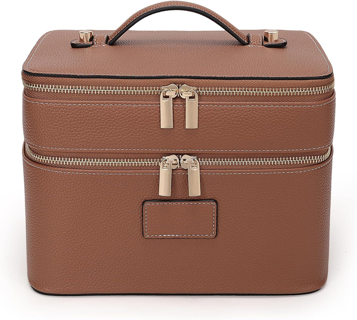 Large Makeup Bag Duo Vanity Case for Women Leather Makeup Case Travel Toiletry Bag Portable Double Layer Cosmetic Bag