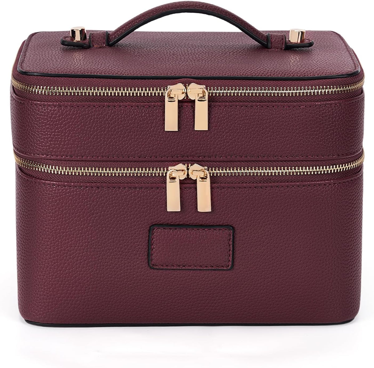Large Makeup Bag Duo Vanity Case for Women Leather Makeup Case Travel Toiletry Bag Portable Double Layer Cosmetic Bag