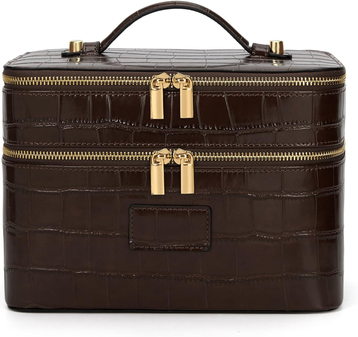 Large Makeup Bag Duo Vanity Case for Women Leather Makeup Case Travel Toiletry Bag Portable Double Layer Cosmetic Bag