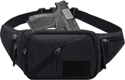 Concealed Carry Pistol Waist bag Tactical Conceal Carry Pistol Bag Fanny Packs Handgun Holster Pouch with Bottle&Gun Holder Fits 1911 Glock etc