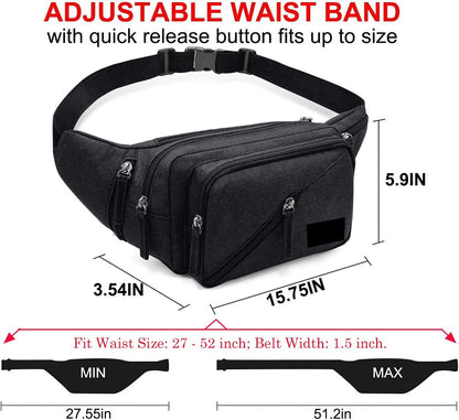 Concealed Carry Pistol Waist bag Tactical Conceal Carry Pistol Bag Fanny Packs Handgun Holster Pouch with Bottle&Gun Holder Fits 1911 Glock etc