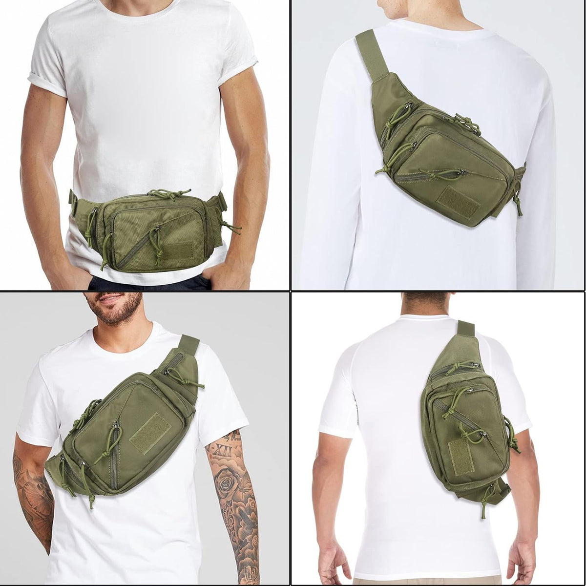 Concealed Carry Pistol Waist bag Tactical Conceal Carry Pistol Bag Fanny Packs Handgun Holster Pouch with Bottle&Gun Holder Fits 1911 Glock etc