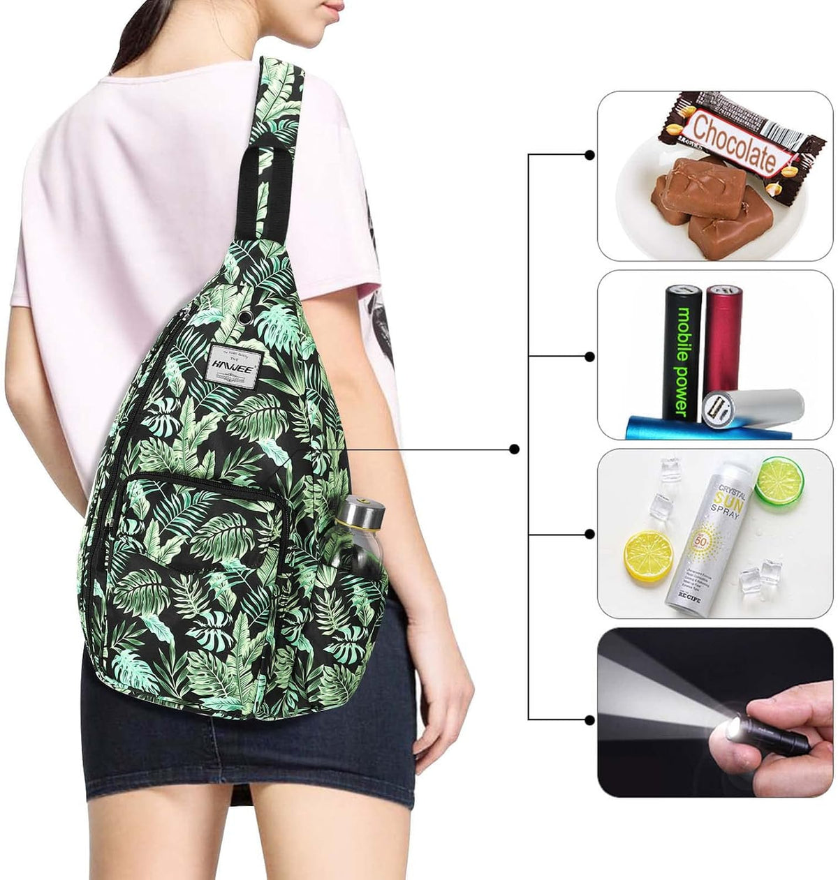 Backpack Sling for Women Anti-Water Crossbody Bag Inclined Adjustable Pack | Casual - Colors A