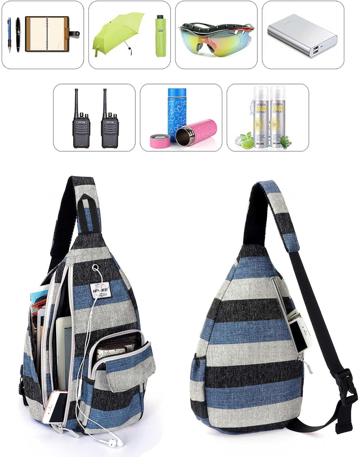 Backpack Sling for Women Anti-Water Crossbody Bag Inclined Adjustable Pack | Casual - Colors A
