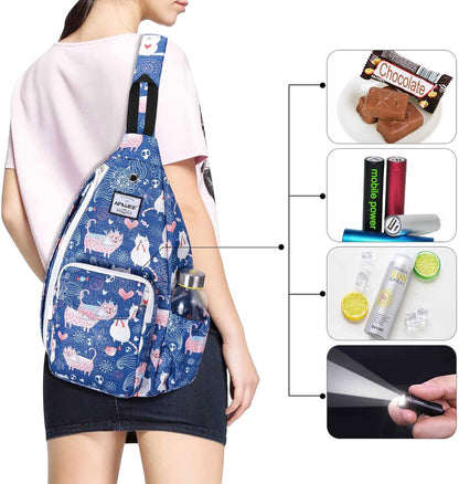 Backpack Sling for Women Anti-Water Crossbody Bag Inclined Adjustable Pack | Casual - Colors A