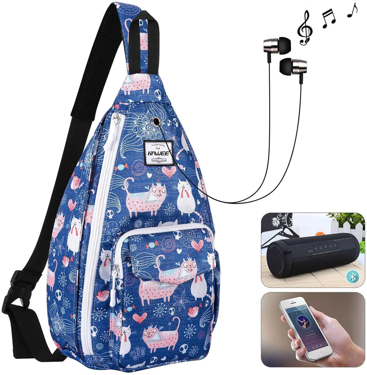 Backpack Sling for Women Anti-Water Crossbody Bag Inclined Adjustable Pack | Casual - Colors A