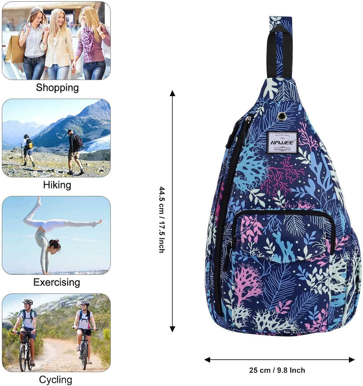 Backpack Sling for Women Anti-Water Crossbody Bag Inclined Adjustable Pack | Casual - Colors A