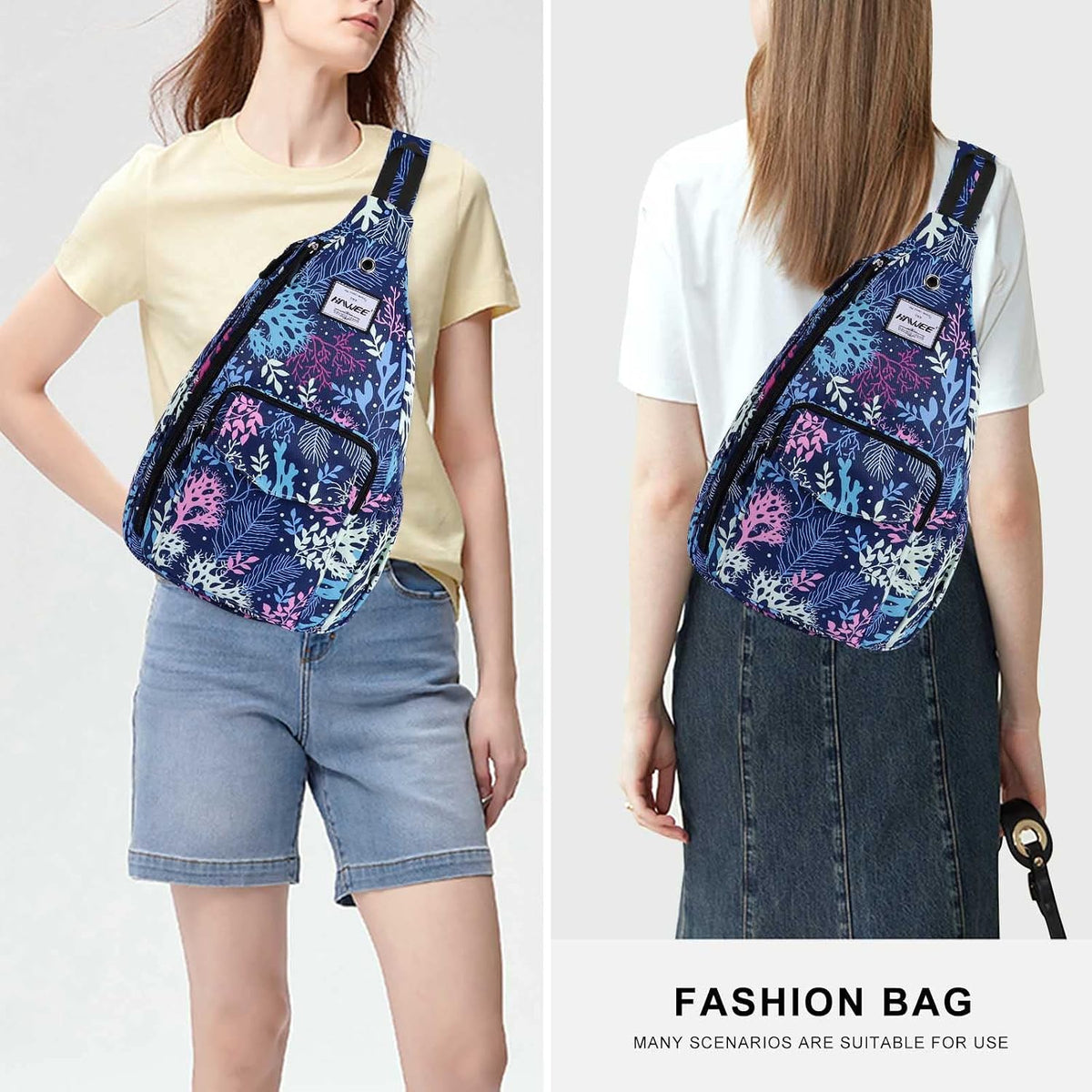Backpack Sling for Women Anti-Water Crossbody Bag Inclined Adjustable Pack | Casual - Colors A