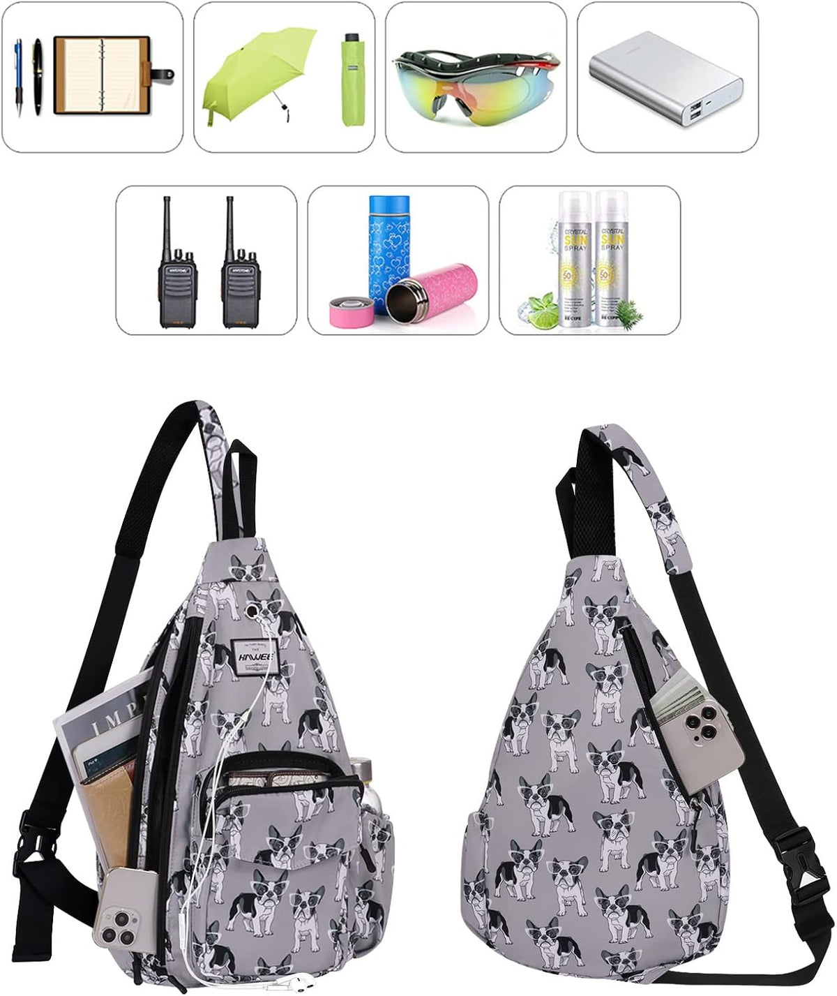 Backpack Sling for Women Anti-Water Crossbody Bag Inclined Adjustable Pack | Casual - Colors A