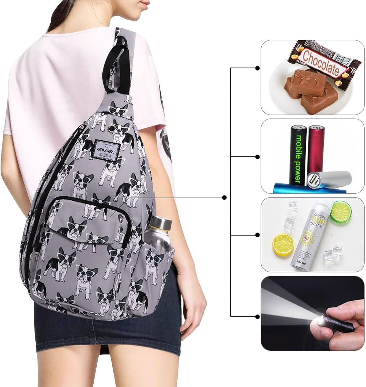 Backpack Sling for Women Anti-Water Crossbody Bag Inclined Adjustable Pack | Casual - Colors A