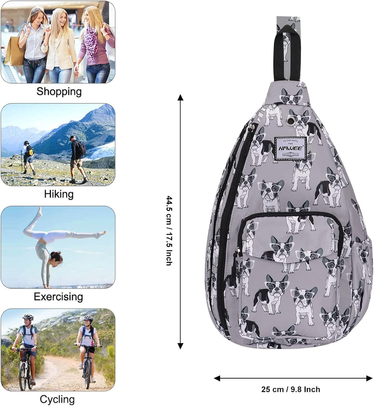 Backpack Sling for Women Anti-Water Crossbody Bag Inclined Adjustable Pack | Casual - Colors A