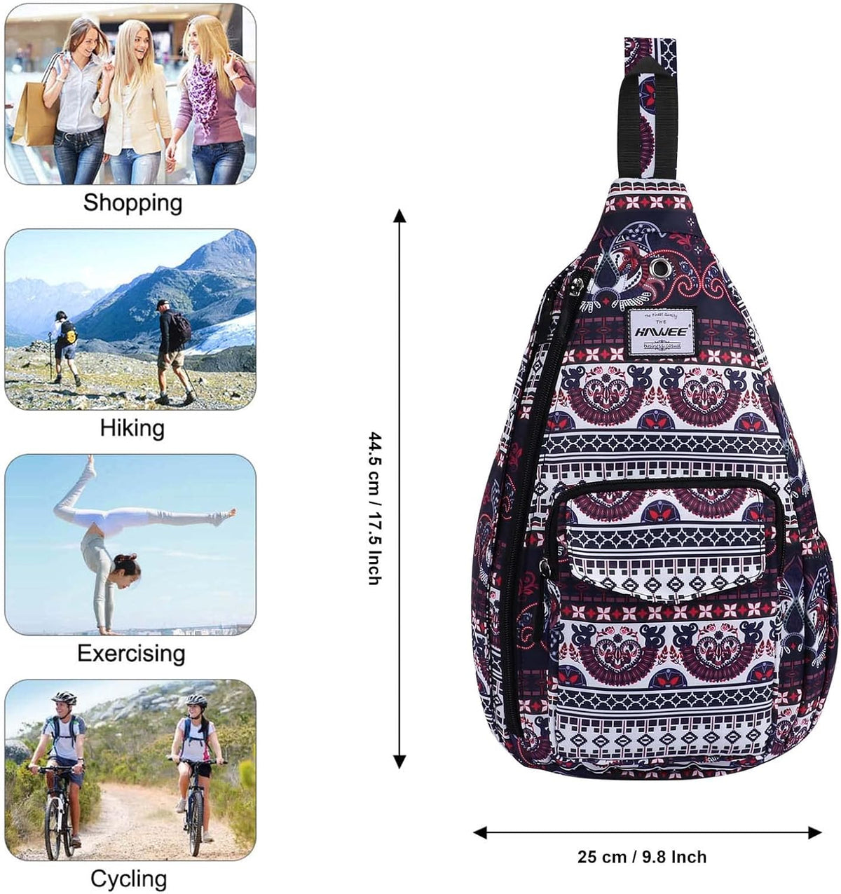 Backpack Sling for Women Anti-Water Crossbody Bag Inclined Adjustable Pack | Casual - Colors A
